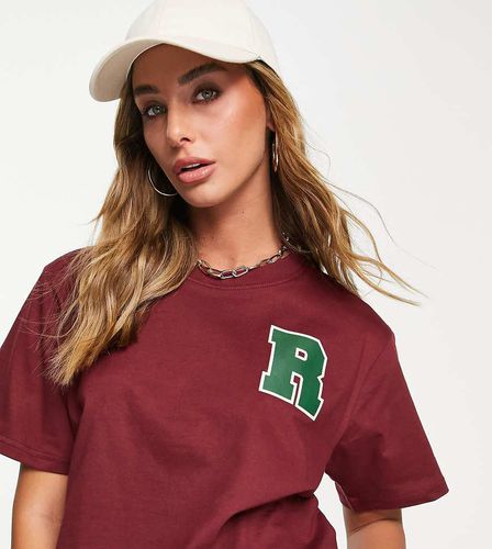 T-shirt crop top à manches courtes - Bordeaux délavé vintage - Russell Athletic - Modalova