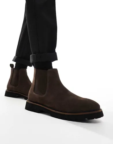 Mayfair - Bottines chelsea en daim - Marron - Walk London - Modalova