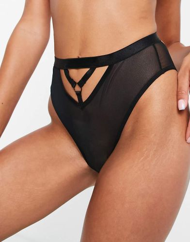 Culotte brésilienne à découpes et détail anneau en tulle - - BLACK - We Are We Wear - Modalova