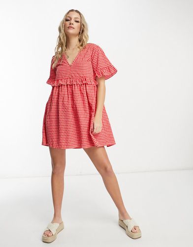 Robe babydoll courte à carreaux - Wednesday's Girl - Modalova