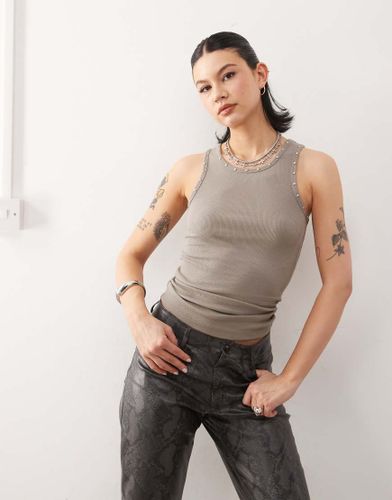 Dbardeur clout - Taupe poudr - Weekday - Modalova