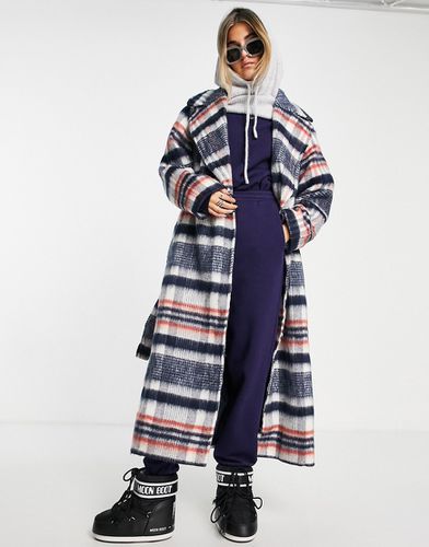 Kia - Manteau long à carreaux en polyester brossé - MULTI - Weekday - Modalova