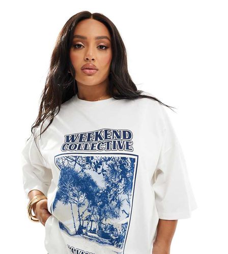 Weekend Collective Curve - T-shirt oversize avec imprimé LA Vacanza - Asos Weekend Collective - Modalova