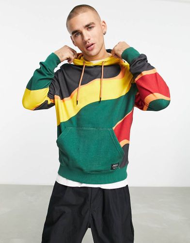 Sweat à capuche à rayures abstraites - Vert et jaune - Wesc - Modalova