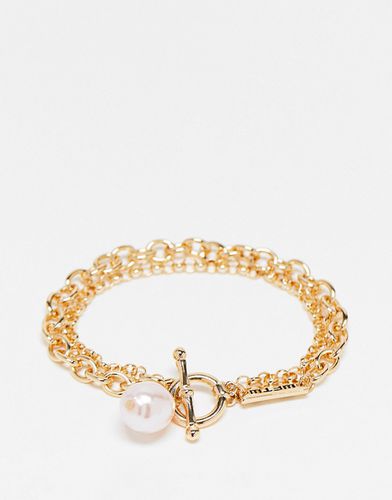 Bracelet double à maillons épais et perles - /rose - Wftw - Modalova