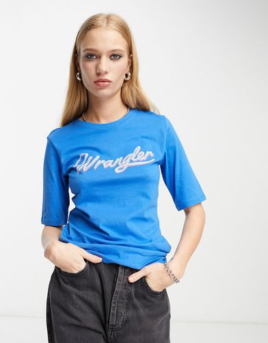 Wrangler - T-shirt avec logo - Bleu - Wrangler - Modalova