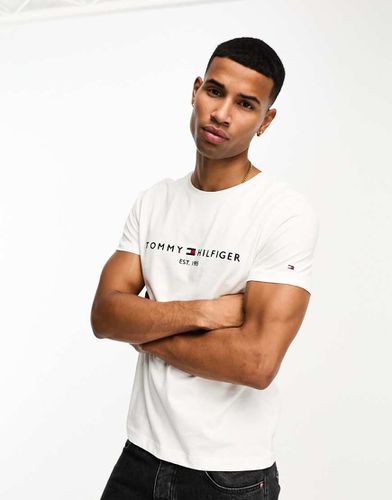 T-shirt avec logo drapeau brodé - Tommy Hilfiger - Modalova