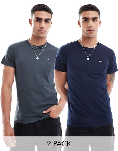 Lot de 2 t-shirts ajustés à logo - /bleu marine - Tommy Jeans - Modalova