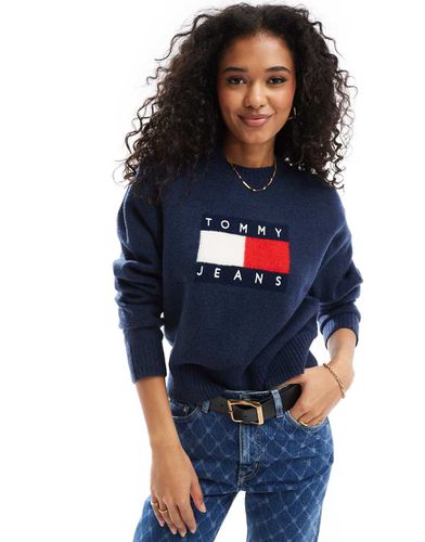 Pull à motif drapeau - chiné - Tommy Jeans - Modalova