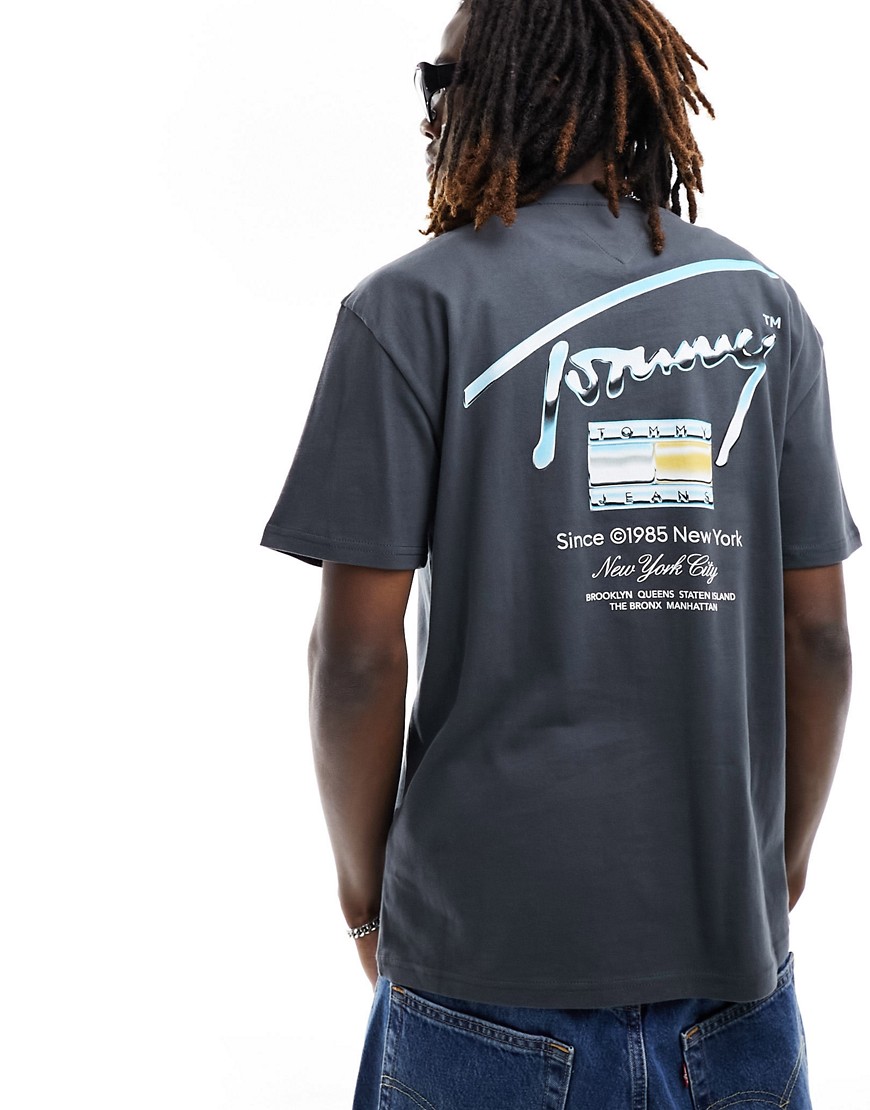 T-shirt classique à imprimé métallisé - Anthracite - Tommy Jeans - Modalova