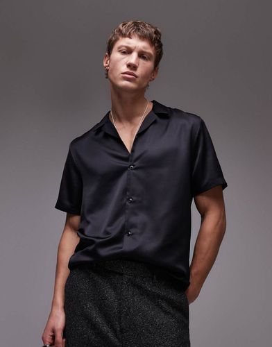 Chemise en satin à manches courtes - Topman - Modalova