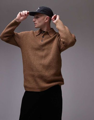 Pull décontracté en maille à col polo - Topman - Modalova