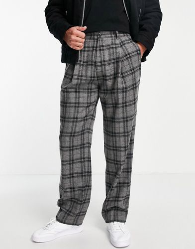Pantalon ample à carreaux en tissu chaud - Topman - Modalova
