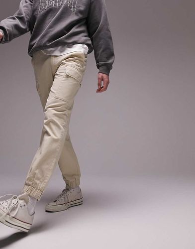 Pantalon cargo ajusté avec deux poches - Taupe - Topman - Modalova