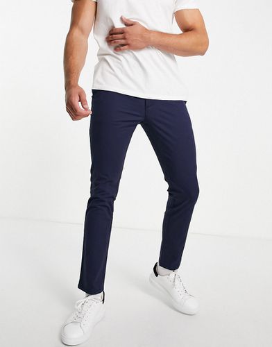 Pantalon chino ajusté en coton mélangé - Bleu - Topman - Modalova