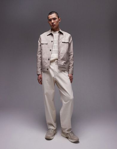 Pantalon chino ample - Écru - Topman - Modalova