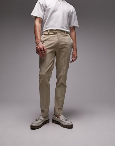 Pantalon coupe skinny en velours côtelé - Taupe - Topman - Modalova