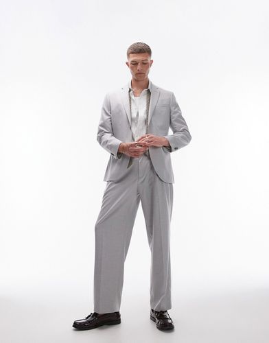 Pantalon de costume ample en lin mélangé - Topman - Modalova