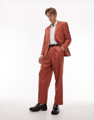 Pantalon de costume ample et plissé - Orange brûlé - Topman - Modalova