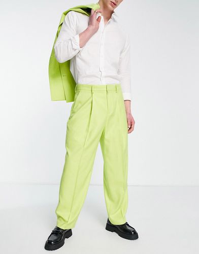 Pantalon de costume large à plis - Citron - Topman - Modalova