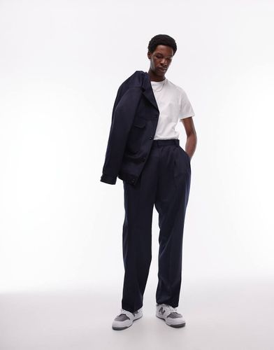 Pantalon de costume large en laine mélangée - Topman - Modalova