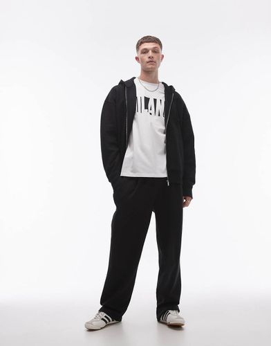 Pantalon de jogging droit plissé devant - Topman - Modalova