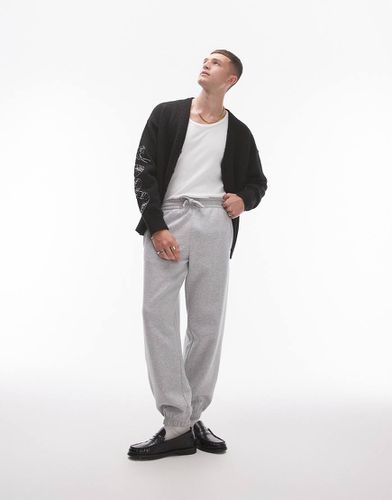 Pantalon de jogging oversize en tissu épais de qualité supérieure - chiné - Topman - Modalova