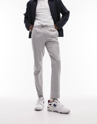 Pantalon élégant coupe ajustée à taille élastique - clair - Topman - Modalova