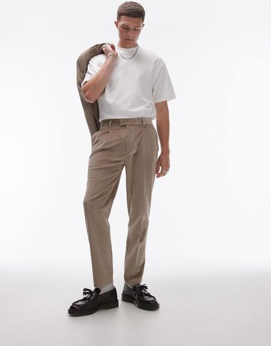 Pantalon fuselé en velours côtelé - Taupe - Topman - Modalova