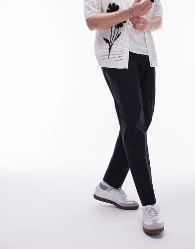Pantalon habillé en coton coupe fuselée - Topman - Modalova