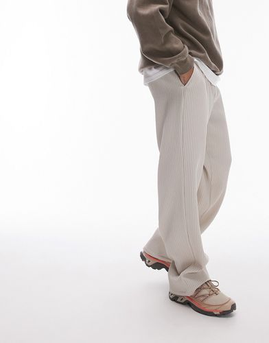 Pantalon large en plissé - clair - Topman - Modalova