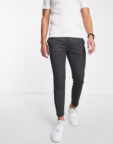 Pantalon skinny habillé avec taille élastique - Anthracite - Topman - Modalova