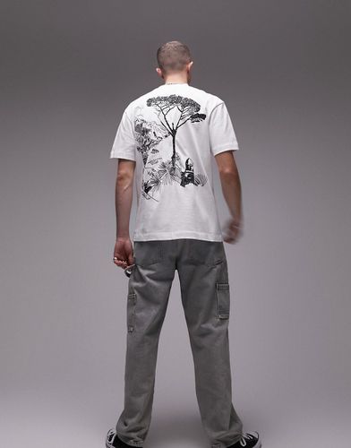 Premium - T-shirt oversize avec broderie côte d'Almafi devant et au dos - Topman - Modalova