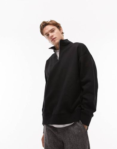 Sweat oversize épais à col zippé de qualité supérieure - Topman - Modalova