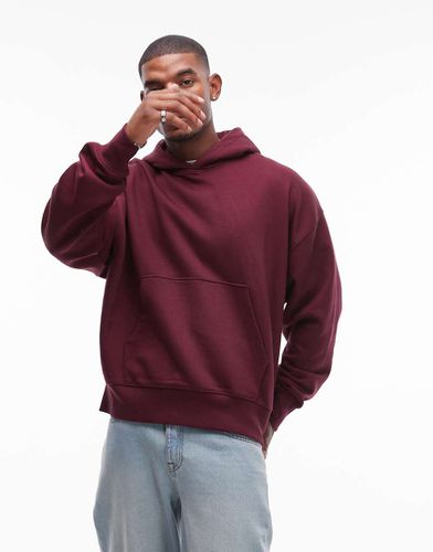 Sweat à capuche oversize épais de qualité supérieure - Bordeaux - Topman - Modalova