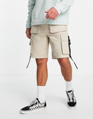 Short cargo long en toile - Écru - Topman - Modalova