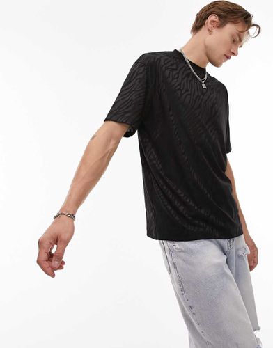 T-shirt oversize à jacquard animal - Topman - Modalova