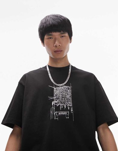 T-shirt oversize avec broderie style croquis - Topman - Modalova