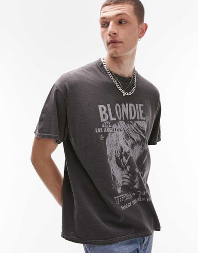 T-shirt oversize avec imprimé Blondie - délavé - Topman - Modalova