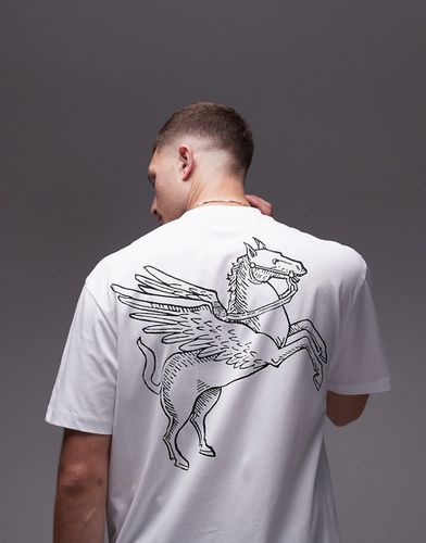 T-shirt oversize avec imprimé Pégase au dos - Topman - Modalova