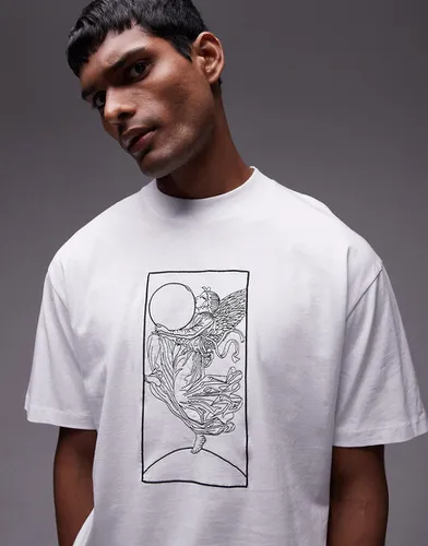 T-shirt ultra oversize avec imprimé ange encadré - Topman - Modalova