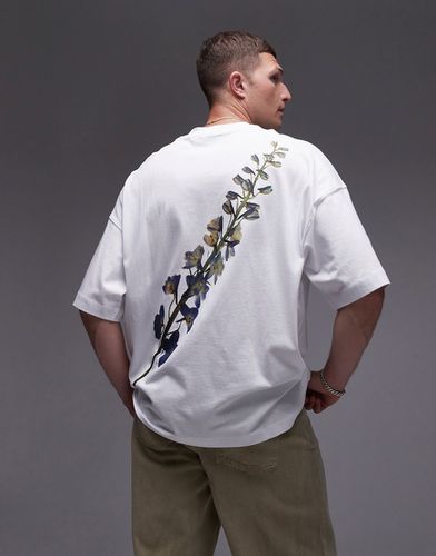 T-shirt ultra oversize avec imprimé fleur pressée à l'avant et au dos - Topman - Modalova