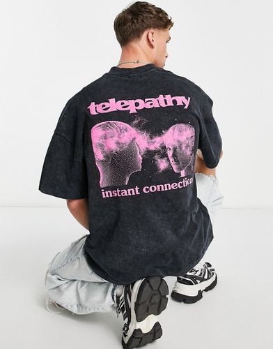 T-shirt ultra oversize avec imprimé telepathy sur le devant et au dos - Topman - Modalova
