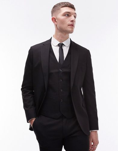 Veste de costume texturée ultra ajustée - Noir - Topman - Modalova