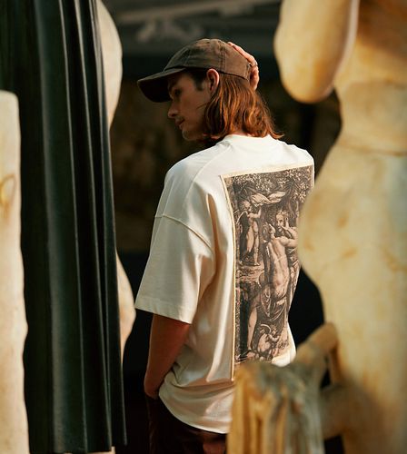 X ASHMOLEAN - T-shirt ultra oversize avec imprimé Adonis - Écru - Topman - Modalova