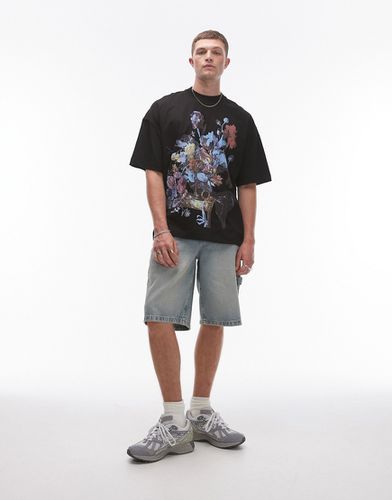 X ASHMOLEAN - T-shirt ultra oversize avec imprimé fleurs - Topman - Modalova