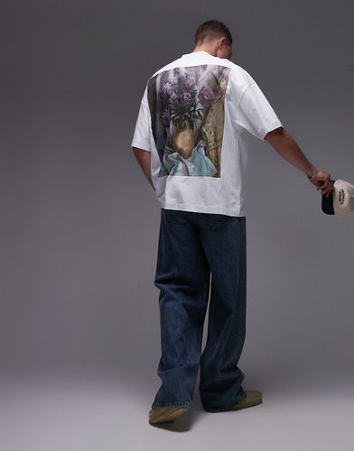 X ASHMOLEAN - T-shirt ultra oversize avec imprimé fleurs style écusson - Topman - Modalova