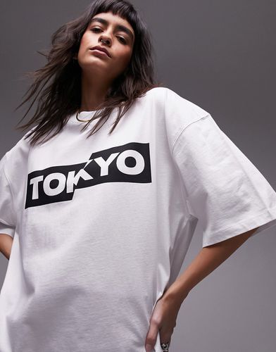 T-shirt oversize à imprimé Tokyo - Topshop - Modalova