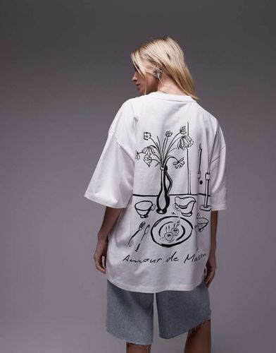 T-shirt oversize à imprimé Amour de Maison - Topshop - Modalova