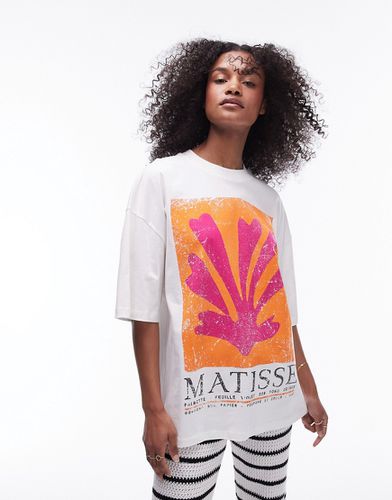 T-shirt oversize à motif Art Museum Henri Matisse - Écru - Topshop - Modalova